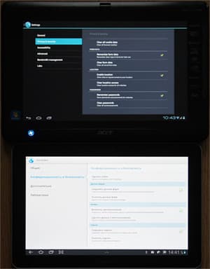 настройки браузера в Android 4.0 и 3.0