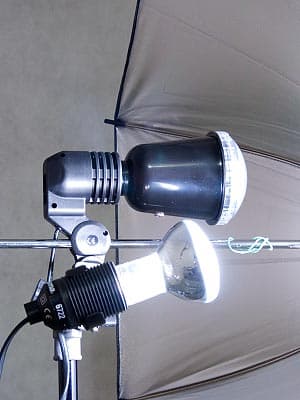 FalconEyes AC mini SLAVE MF-45 и лампа-пилот