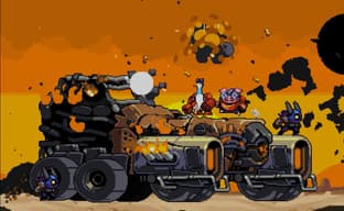 Mighty Goose on a Scooter Battles Robots in the Launch Trailer for Mighty Goose
