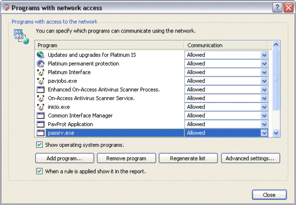 Настройки файрвола