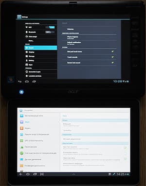настройки звука в Android 4.0 и 3.0