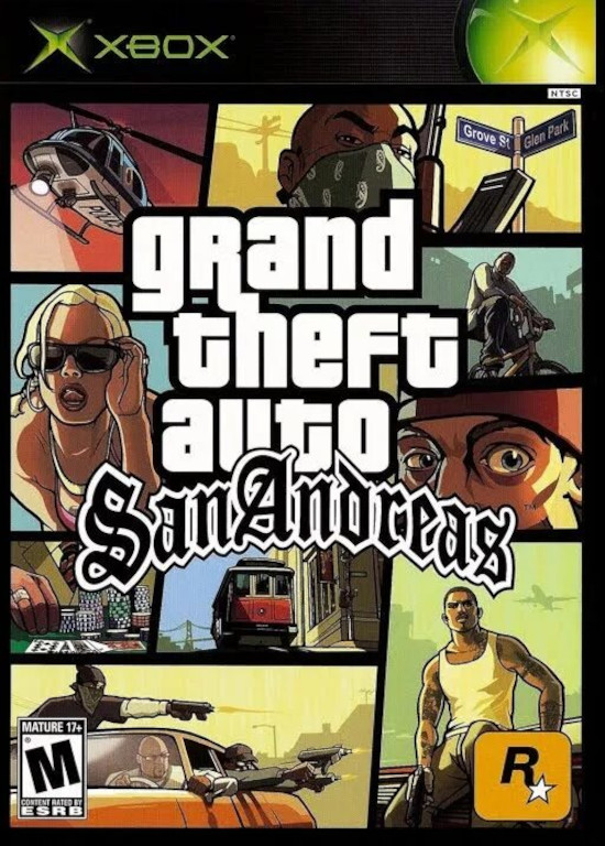 Обложка диска Grand Theft Auto: San Andreas.