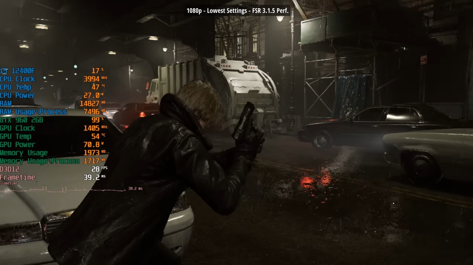 Resident Evil Requiem graphics comparison or settings screenshot