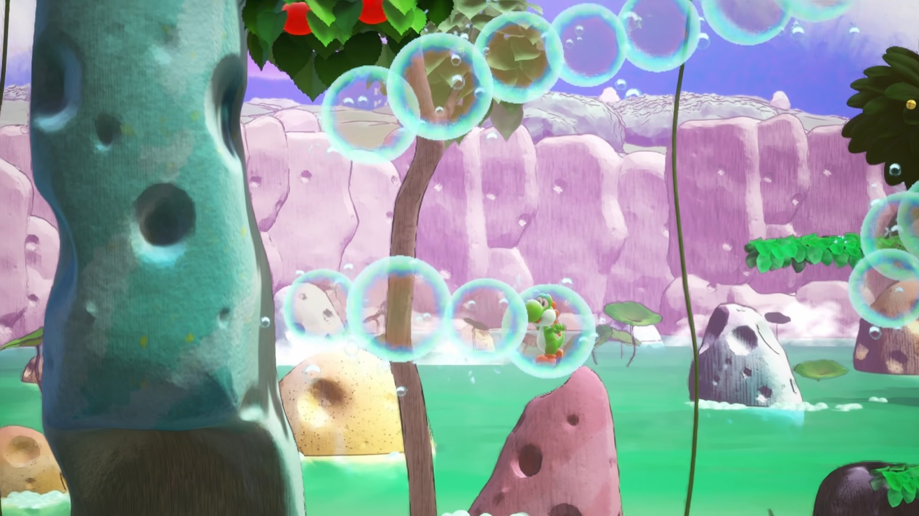 Скриншот геймплея Yoshi and the Mysterious Book, демонстрирующий Глуббита