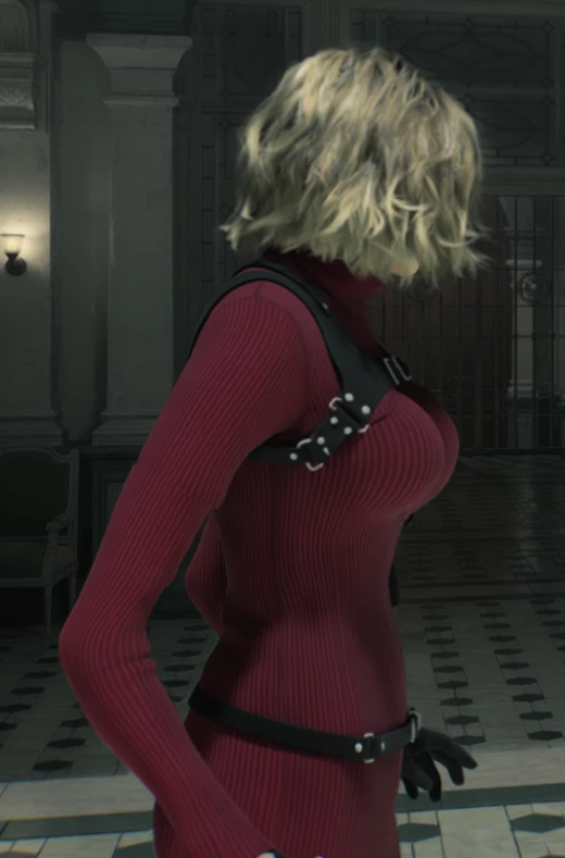Grace in a combat pose with Ada Wong's outfit