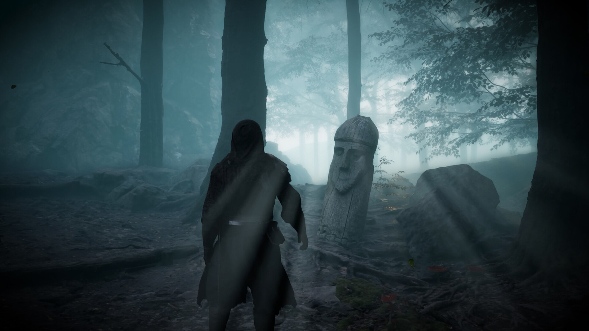 Игровой скриншот The Vernyhorn, демонстрирующий персонажа в таинственной локации