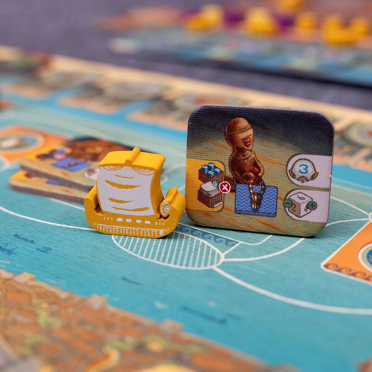 Game board overview with player components