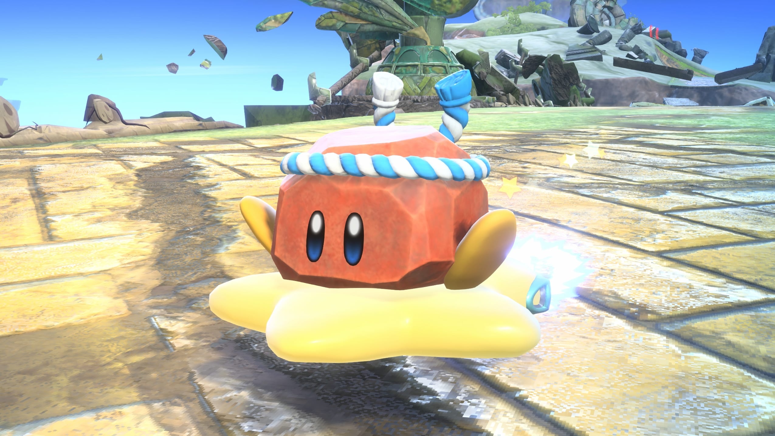 Скриншот из Kirby Air Riders с персонажем Rocky