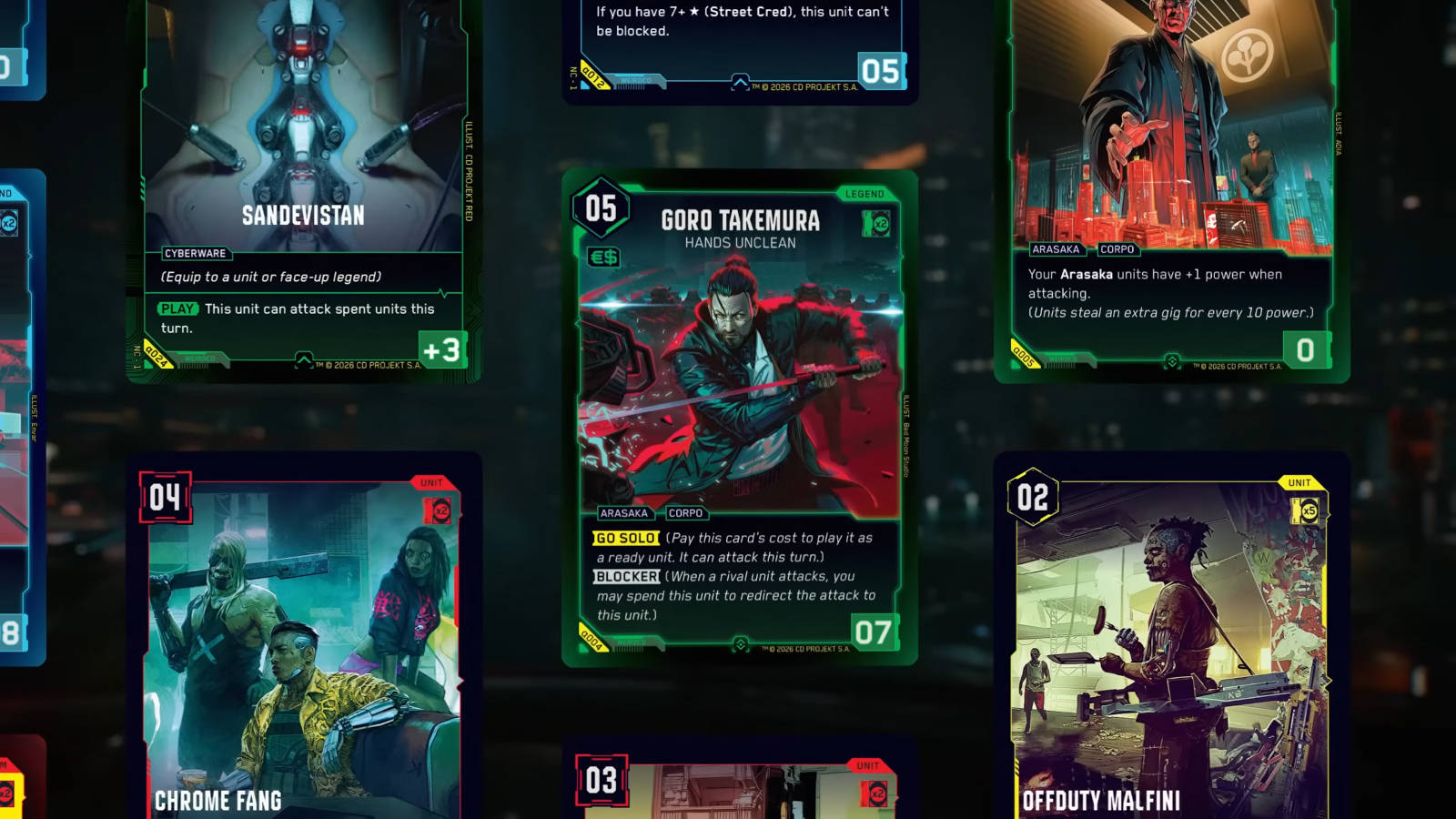 Дополнительные карты и игровые компоненты Cyberpunk TCG