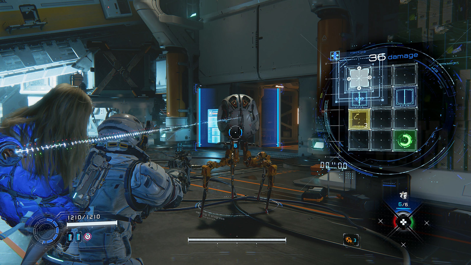 Скриншот боя в Pragmata