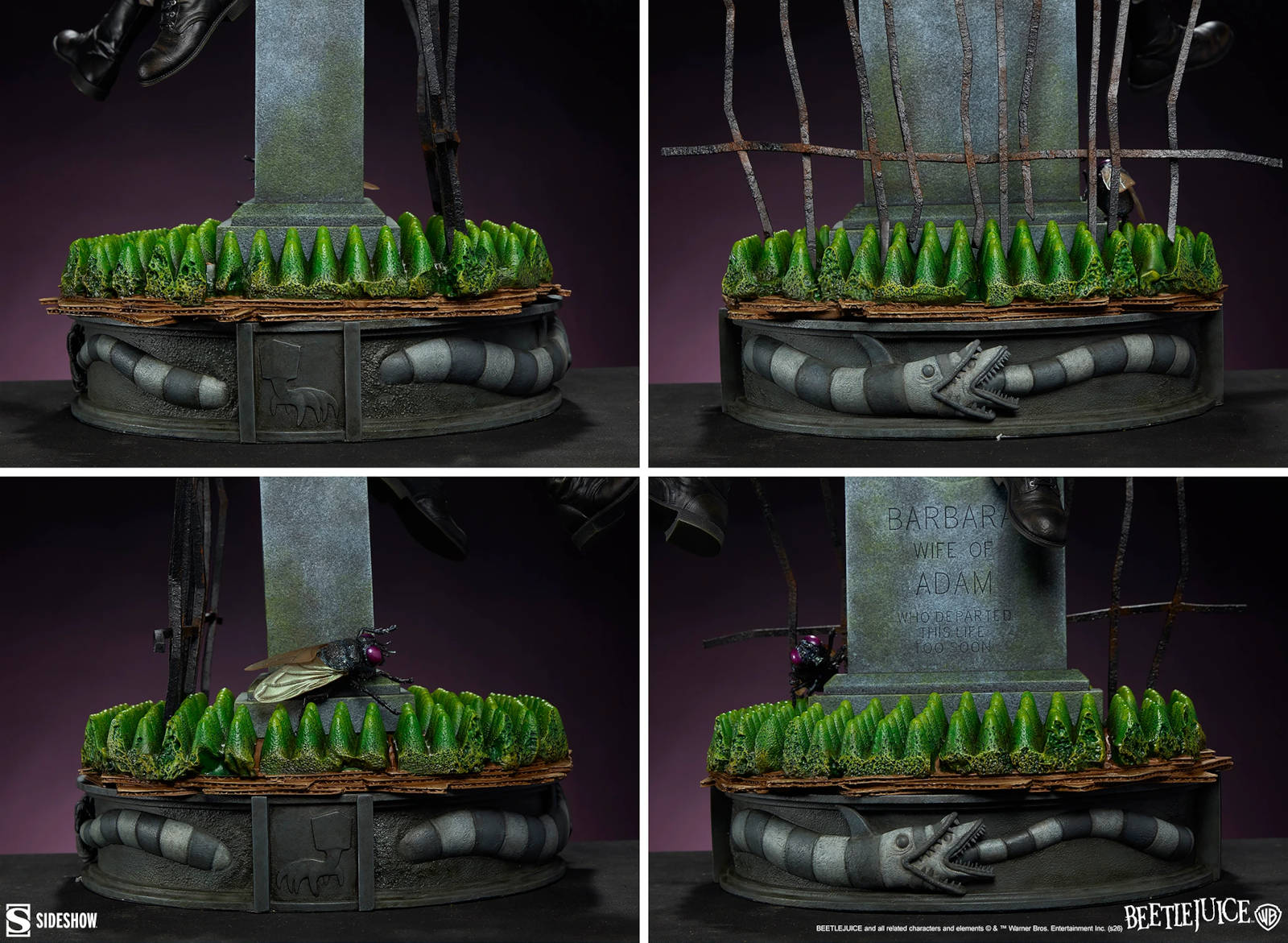 Detailed view of the Beetlejuice statue\