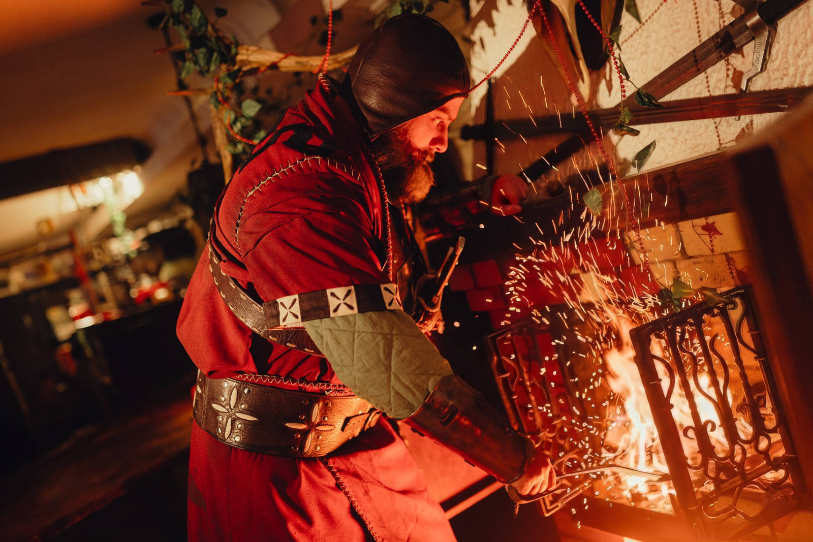 Bloody Baron cosplay with a stern expression, reflecting the character