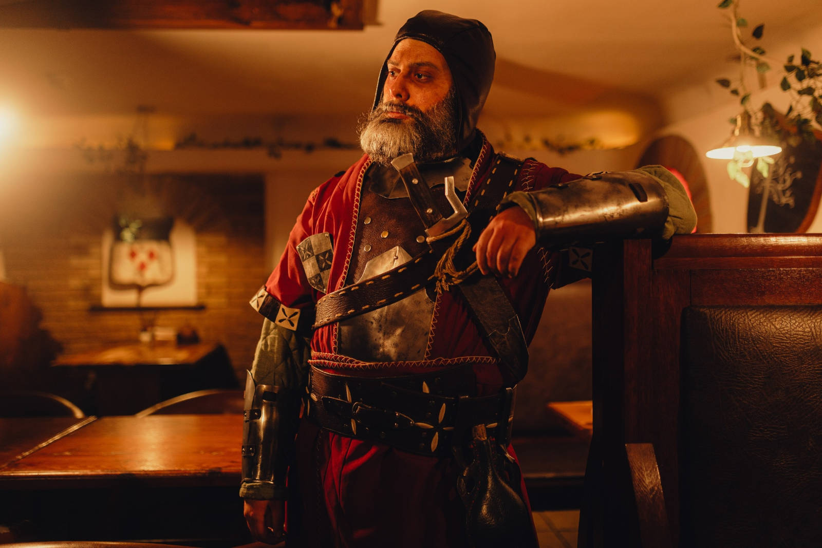 Bloody Baron cosplay by Vincent Wintermute, featuring detailed costume and makeup