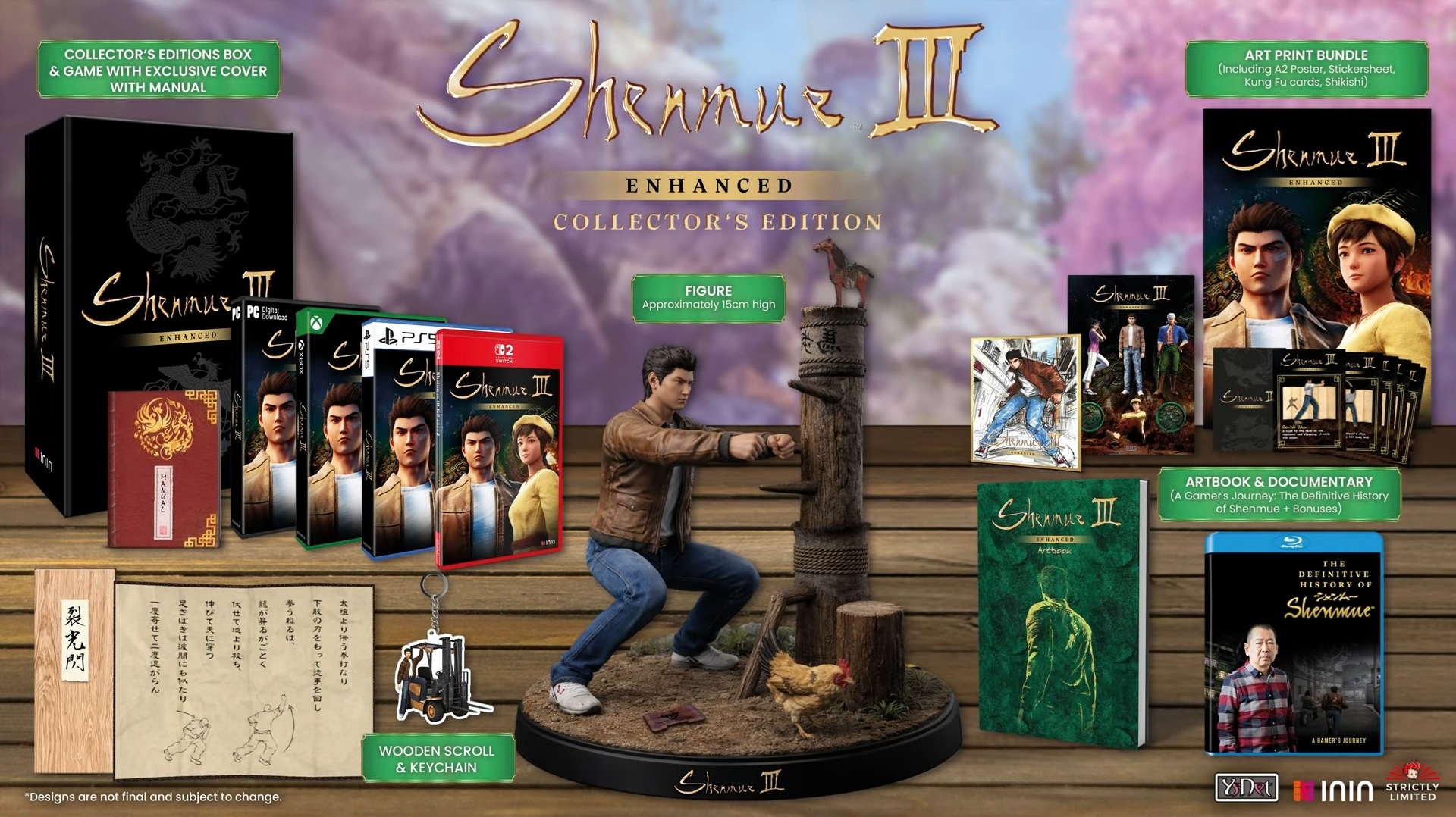 Artwork for Shenmue 3 Enhanced showing key characters, possibly promoting physical editions.