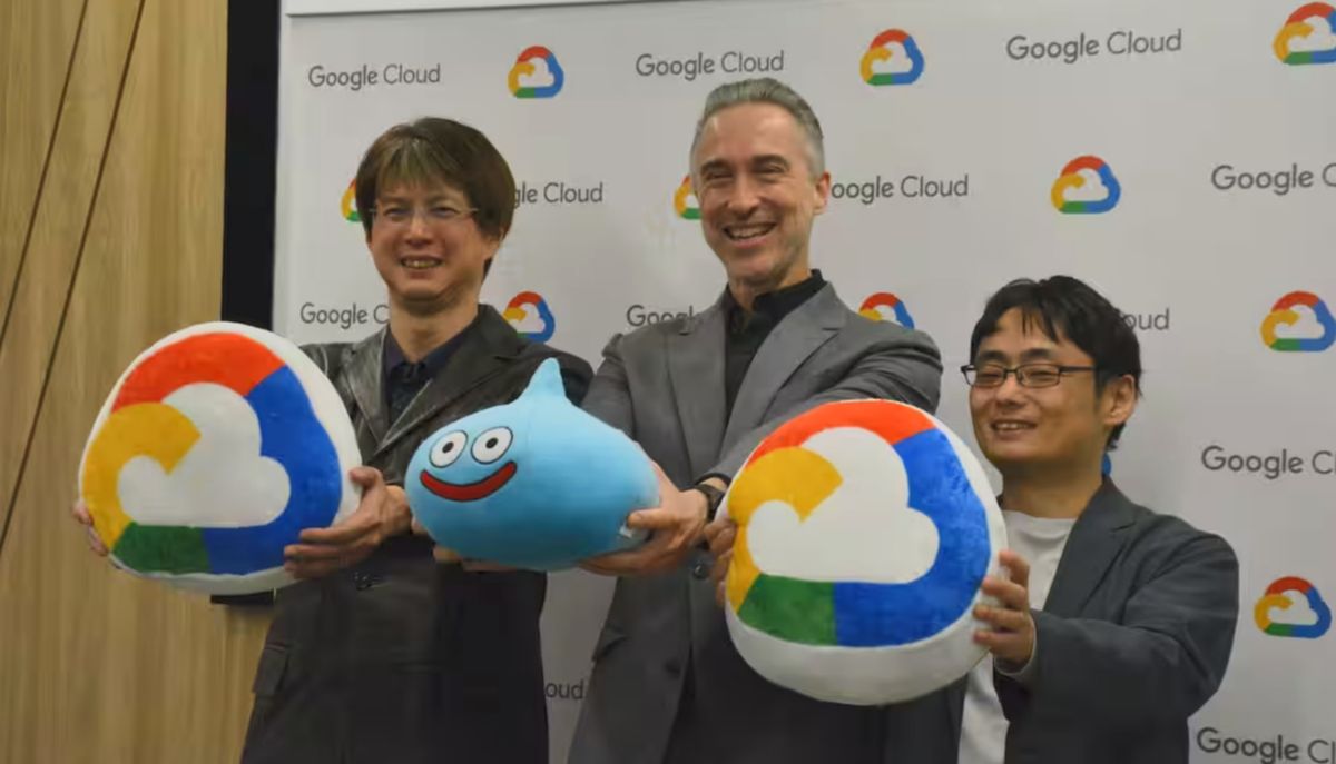 Screenshot of an in-game character interaction, potentially with the Slime.