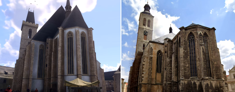 Castles and cities from Kingdom Come Deliverance 2 compared to real locations in the Czech Republic