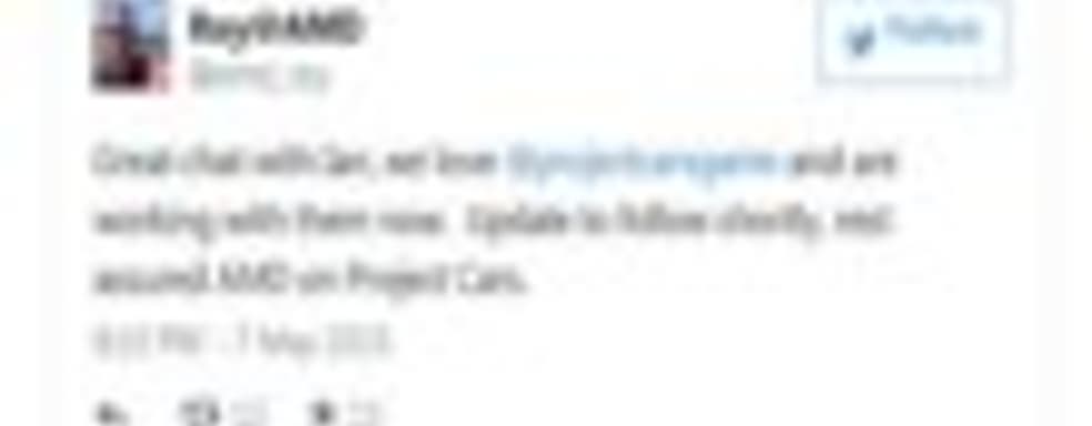 AMD работает над улучшением производительности Project CARS на своих видеокартах