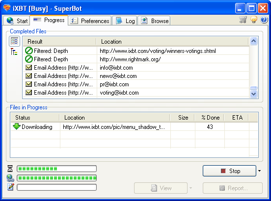 Загрузка сайта в SuperBot