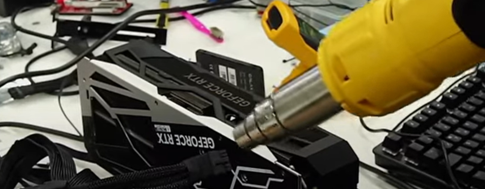 Подключение GeForce RTX 4090 с помощью фена. Креативное решение насущной проблемы