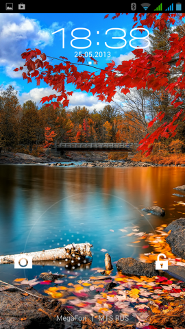 Обзор Fly IQ451. Скриншоты. Экран блокировки