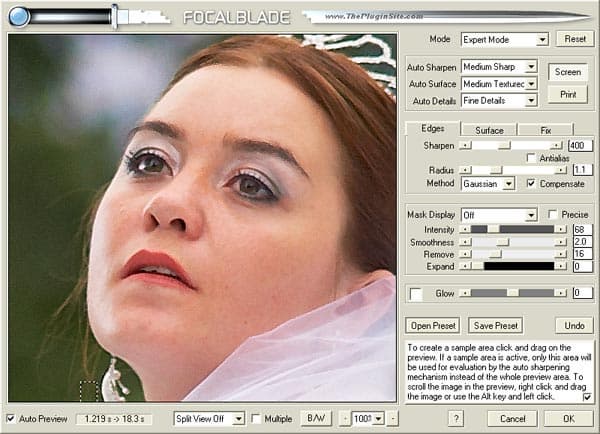 Повышение резкости изображения с помощью Focal Blade