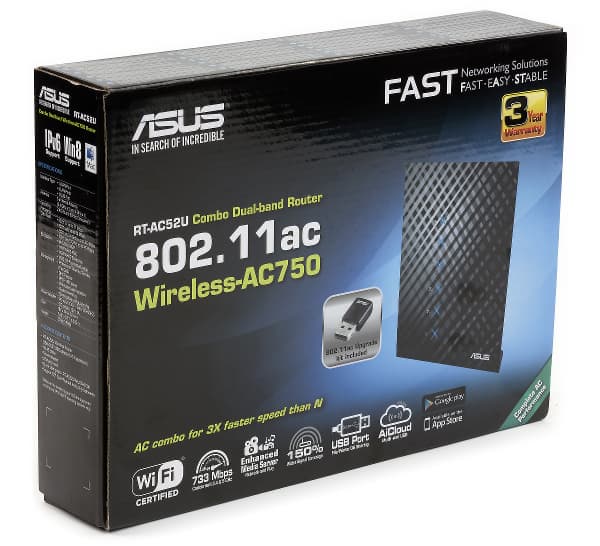 Упаковка Asus RT-AC52U Упаковка Asus RT-AC52U