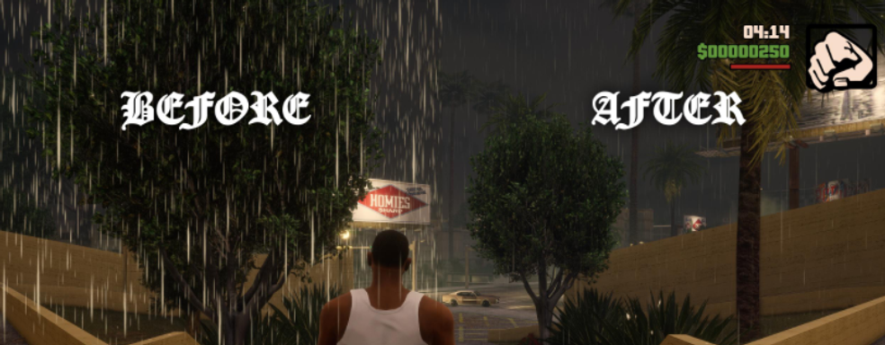 Моддер исправил в ремастерах GTA The Trilogy сильный дождь, который мешал играть