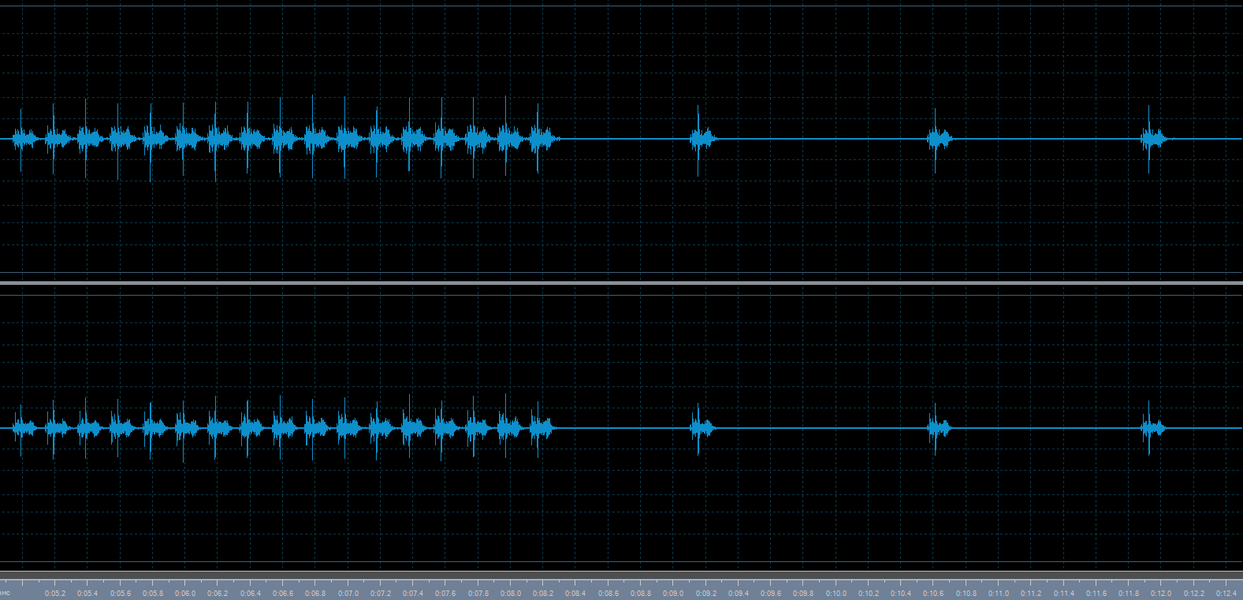 Звуковая дорожка RAW при тестировании скорости серийной съемки