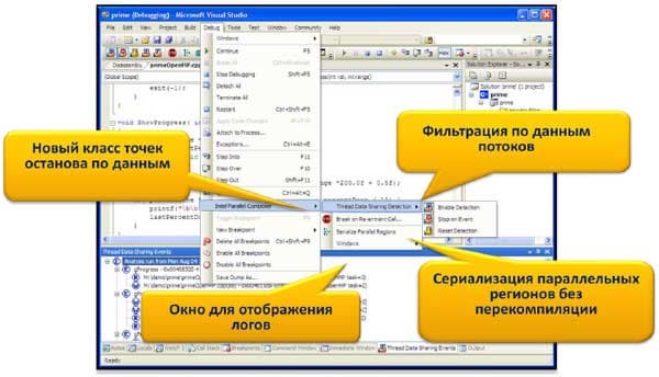 Встроенный параллельный отладчик