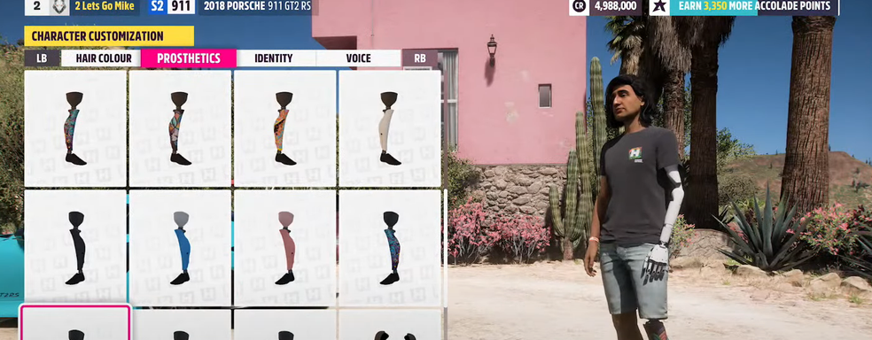 Редактор Forza Horizon 5 позволит сделать гонщика-инвалида с протезами вместо рук и ног