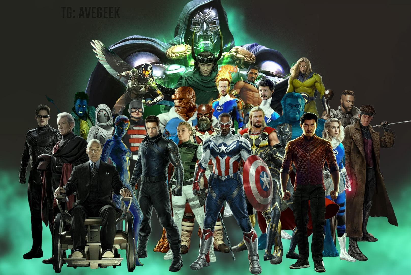 Фанатская работа, изображающая всех подтверждённых участников «Мстители: Судный день»