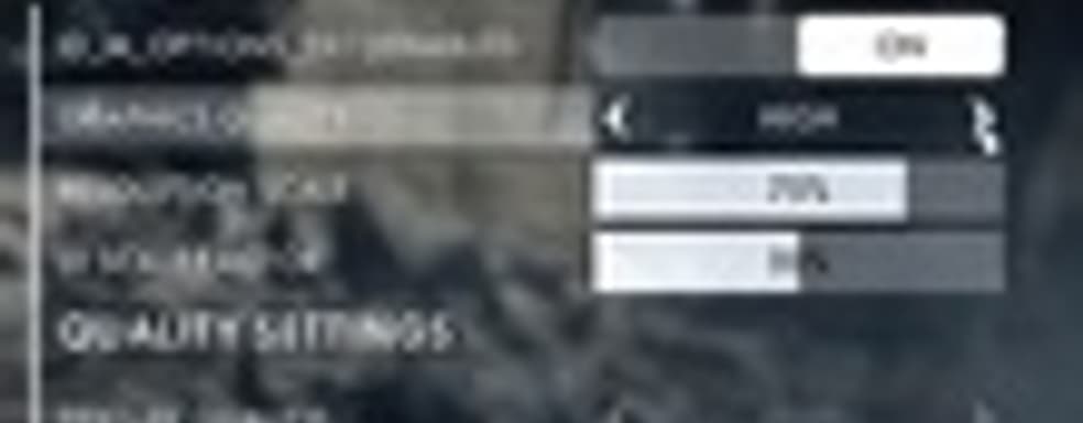 Экран графических настроек Battlefield 1