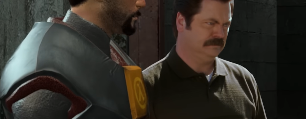 Рон Свонсон из «Парки и зоны отдыха» попал в Half-Life 2. Путешествие в Сити-17