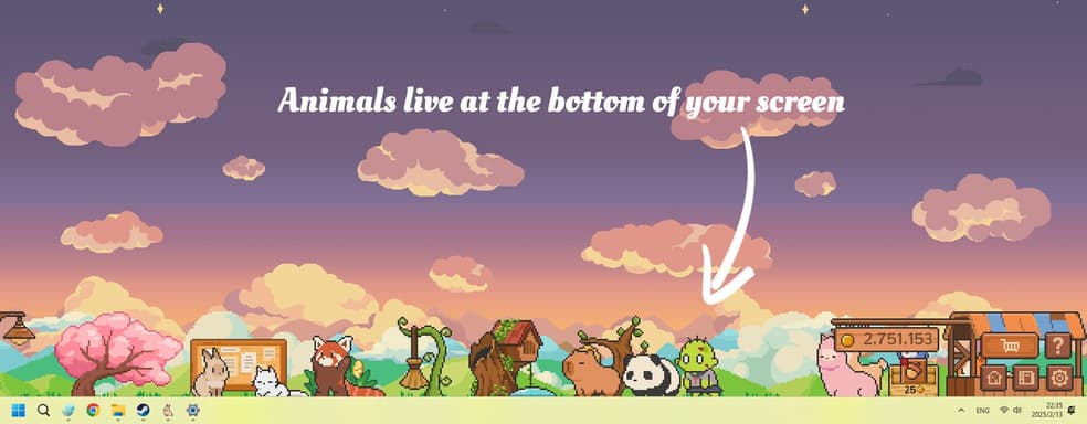 Tiny Pasture Becomes an Idle Hit on Steam. The Panel with Cute Animals is Located at the Bottom of the Screen and Sometimes Distracts from Work