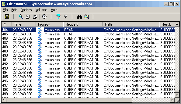 Интерфейс FileMon