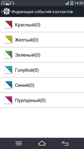 Обзор Pantech Vega Iron. Скриншоты. Настройки светодиода