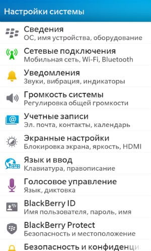 Скриншот BlackBerry 10