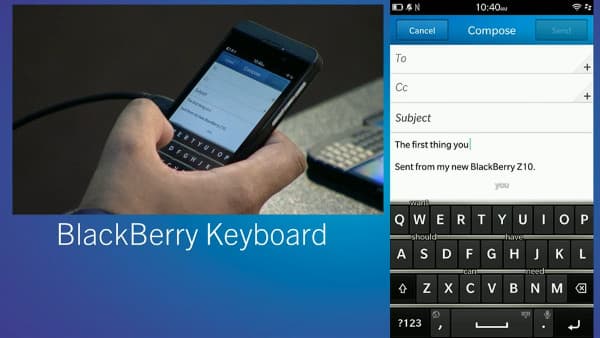 Клавиатура BlackBerry 10 Клавиатура BlackBerry 10