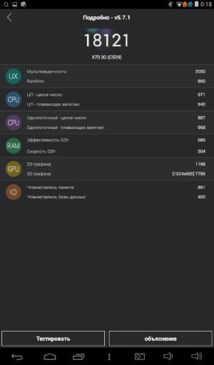 Производительность Teclast X70 3G