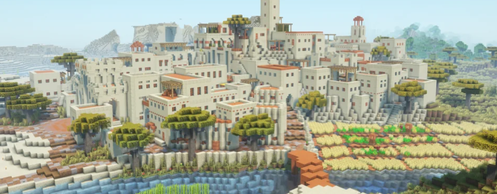 Игрок в Minecraft построил небольшой Пустынный город