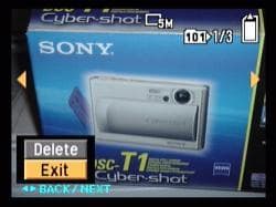 Sony Cyber-shot DSC T1 Menu