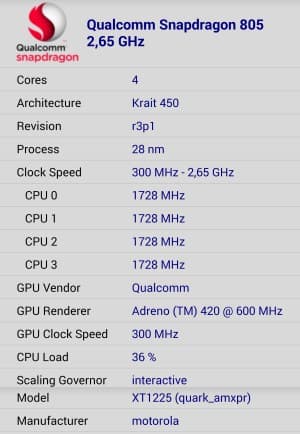 Характеристики Motorola Moto Maxx