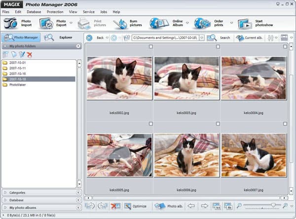 Просмотр папок с фотографиями в Magix Photo Manager 2006 deLuxe