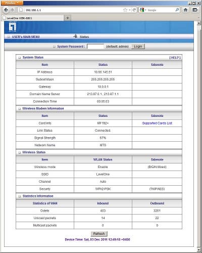 Настройка Level One WBR-6801 Настройка Level One WBR-6801