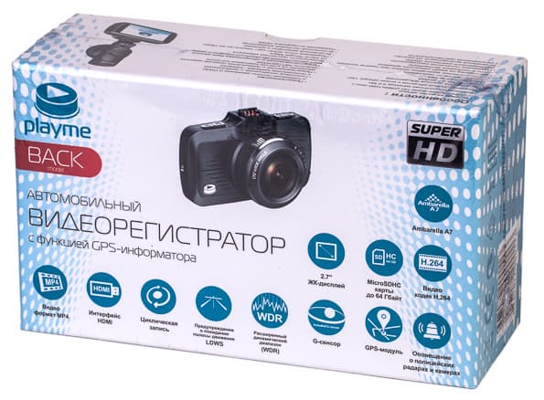 Автомобильный видеорегистратор Playme Back