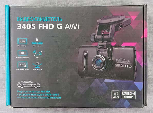 Автомобильный видеорегистратор Видеосвидетель 3405 FHD G AWi