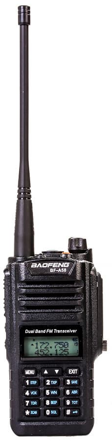 Портативная двухдиапазонная влагозащищенная VHF/UHF-радиостанция Baofeng BF-A58