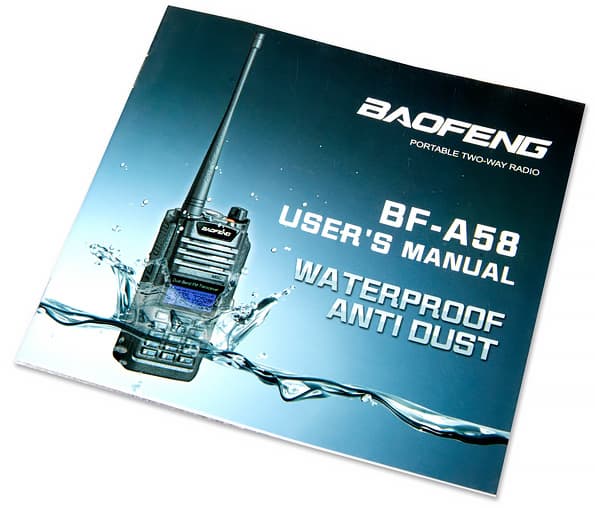 Портативная двухдиапазонная влагозащищенная VHF/UHF-радиостанция Baofeng BF-A58