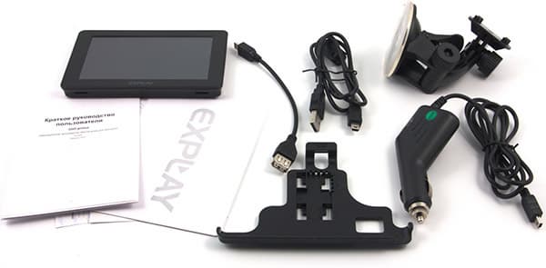 Комплект поставки автонавигатора Explay SLK5
