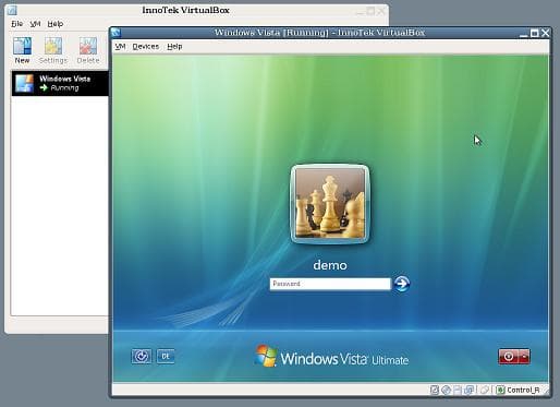Консоль виртуальной машины VirtualBox